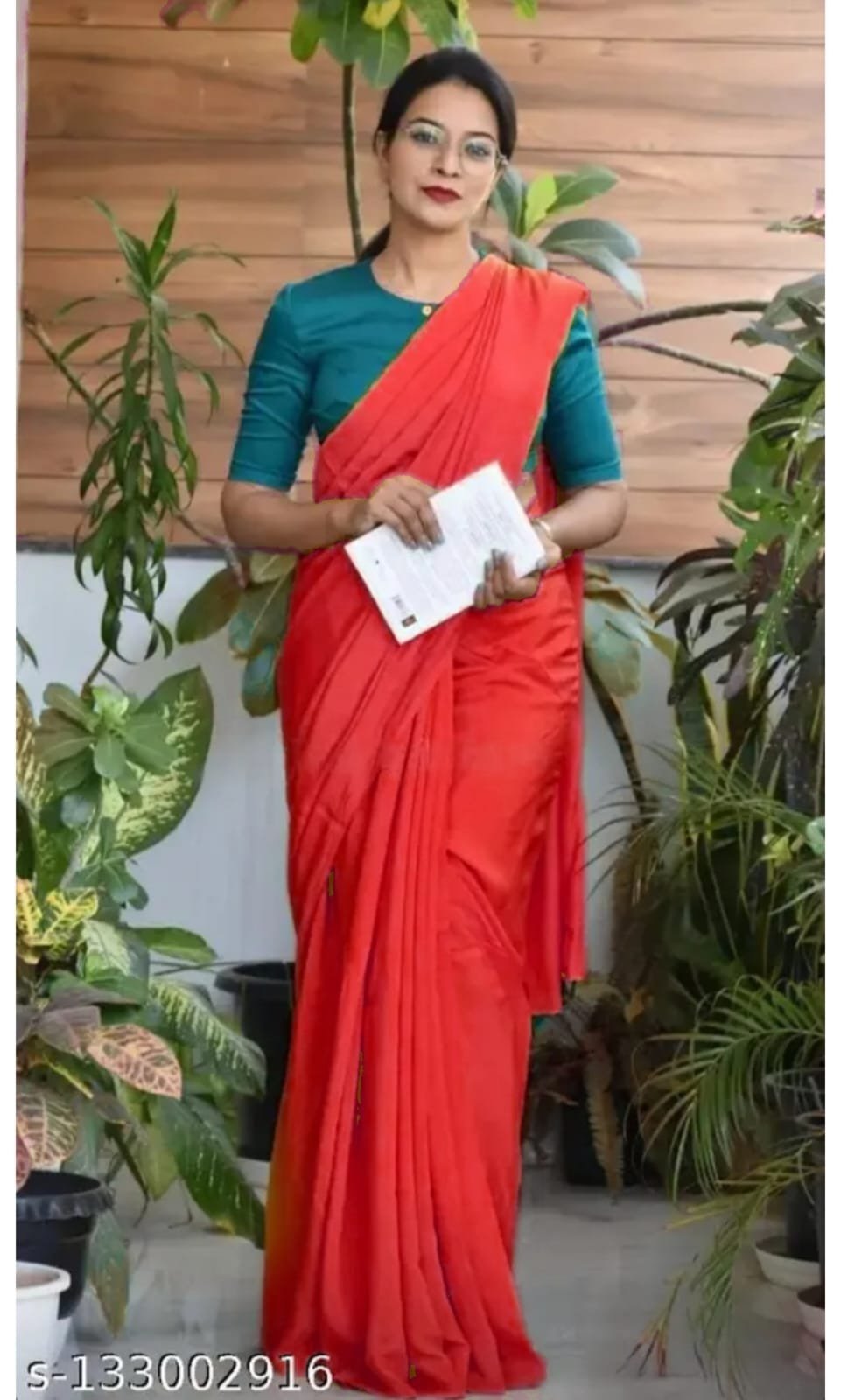 Bagru Block Plane Mulmul Cotton Saree